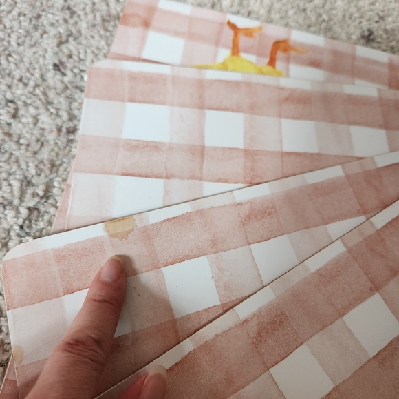 Easter placemats - set of 4. Pink sand yellow chick with cork on the back - Picture 5 of 7